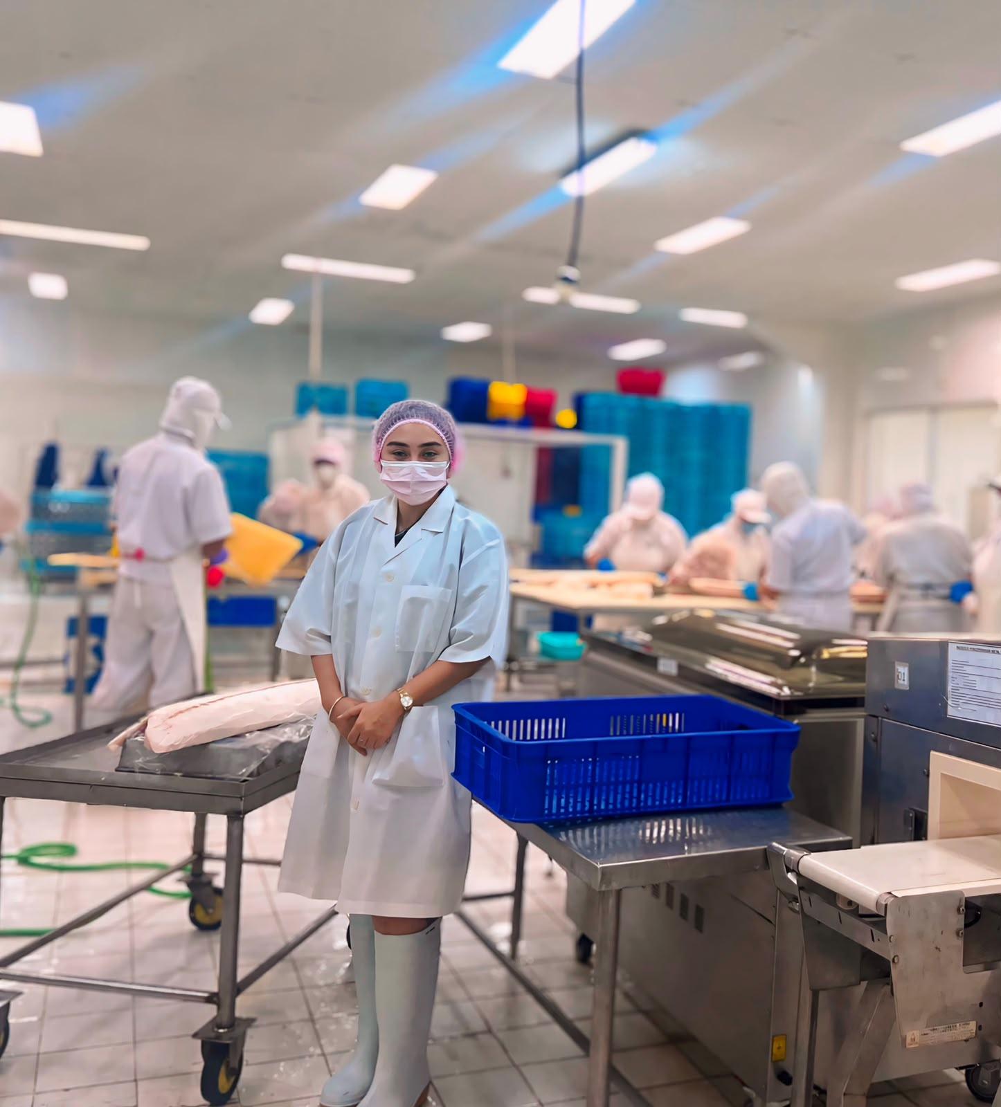 Seafood processing team inside the facility
